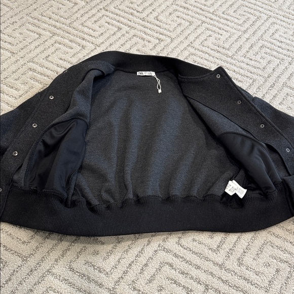Zara Women's Dark Gray Bomber Jacket-size S - Picture 6 of 9